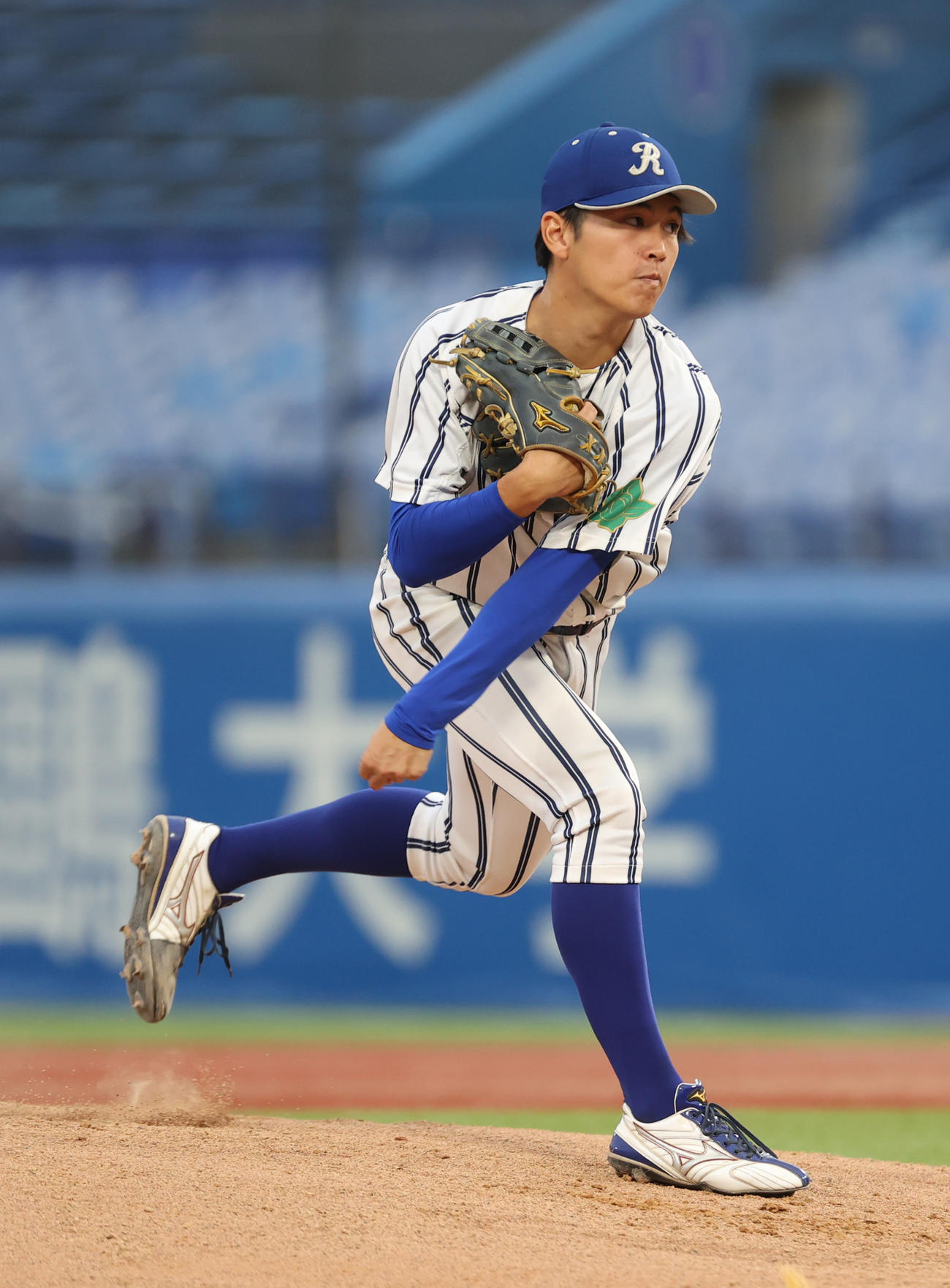 立正大対駒大　先発した立正大・仁田（撮影・柴田隆二）