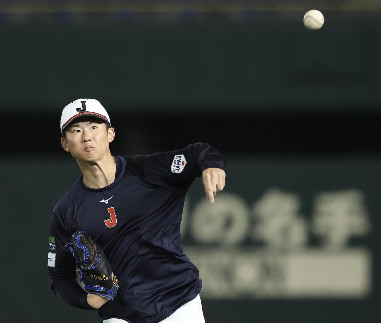 前日練習に臨む曽谷（撮影・河田真司）