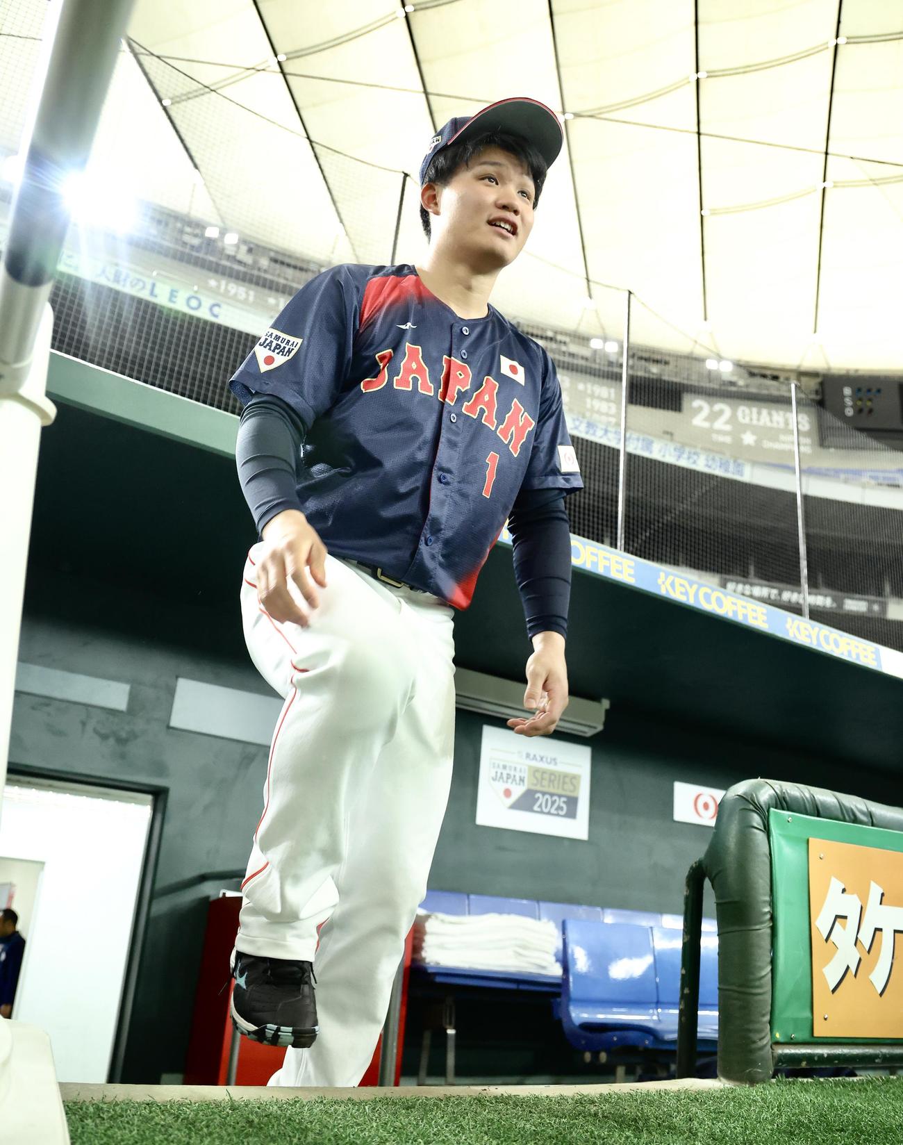 前日練習に臨む森下（撮影・河田真司）