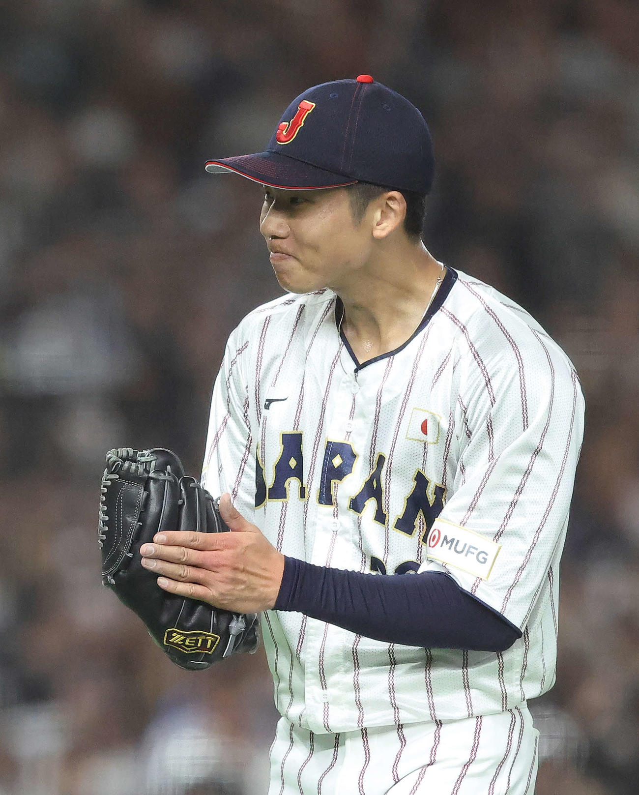日本対韓国　3回表を抑える曽谷（撮影・河田真司）