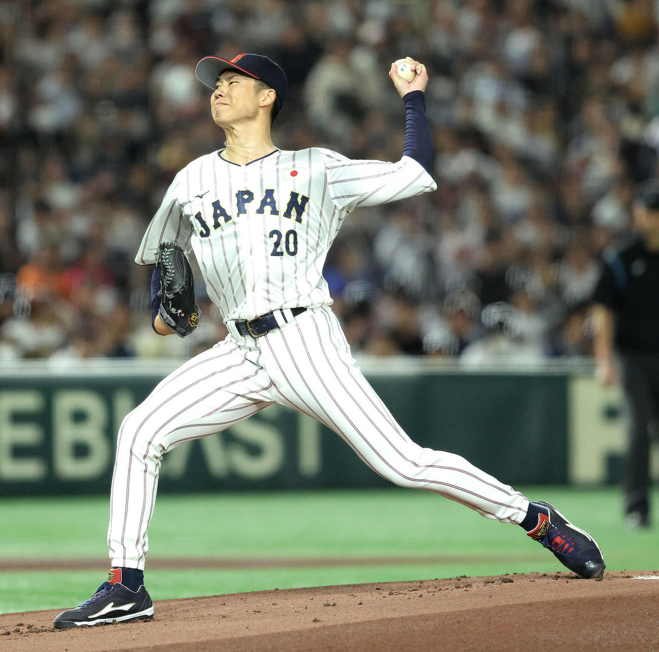 日本対韓国　先発登板する曽谷（撮影・河田真司）