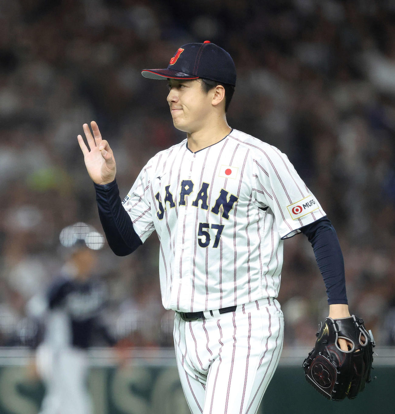 日本対韓国　6回表を抑えた北山（撮影・河田真司）