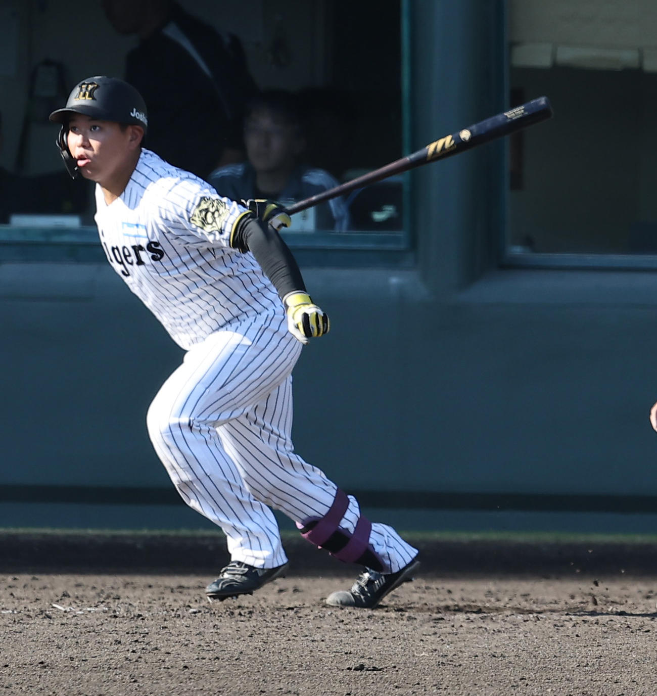 阪神対中日　5回裏阪神1死、嶋村は安打を放つ（撮影・上田博志）
