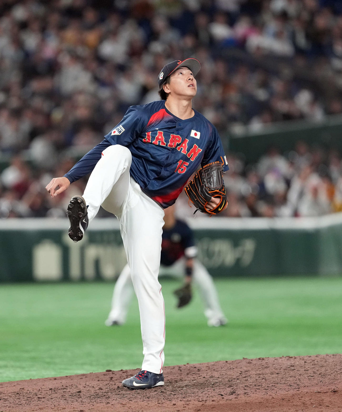 韓国対日本　9回裏韓国2死、金周元も同点ソロ本塁打を浴びる大勢（撮影・たえ見朱実）