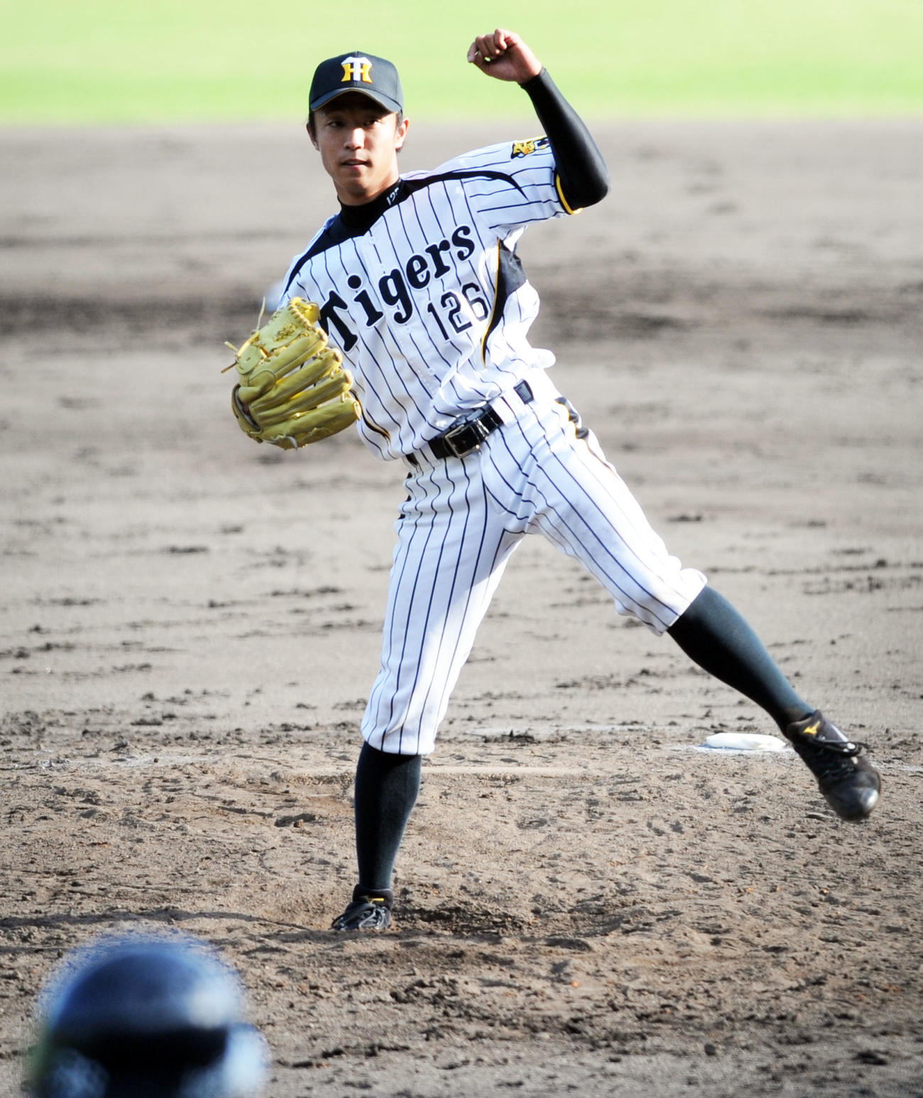 2014年11月、紅白戦の最終回に登板した島本