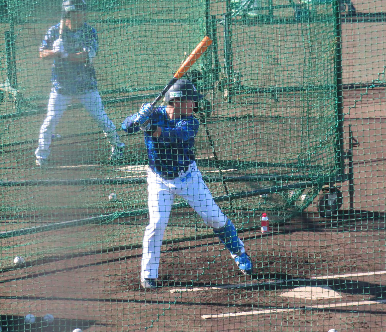 西武秋季キャンプ　打撃練習を行う野村（撮影・北村健龍）