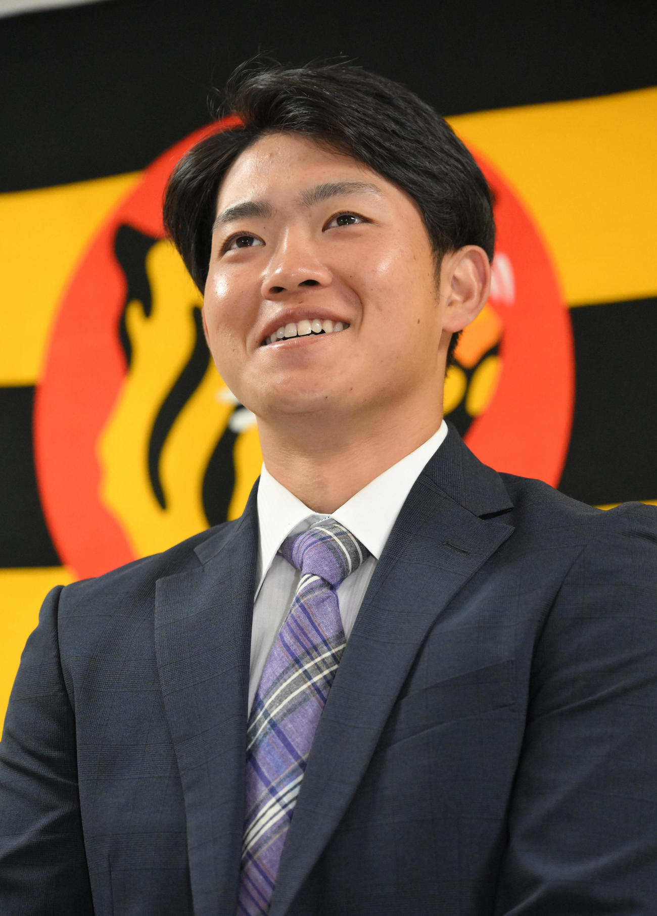 契約更改を終え会見する阪神中川（撮影・石井愛子）