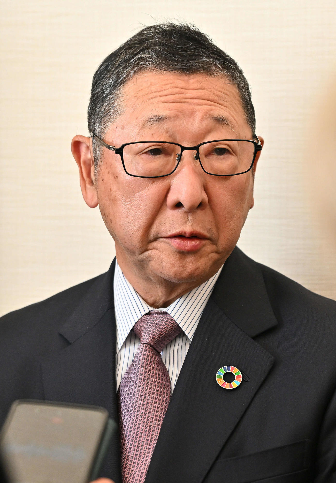 オーナー会議を終え取材に応じる西武後藤高志オーナー（撮影・滝沢徹郎）