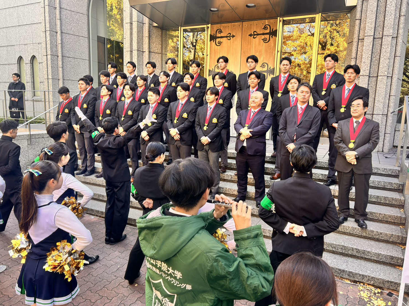 東京・青山キャンパスで行われた青学大の優勝報告会（撮影・平山連）