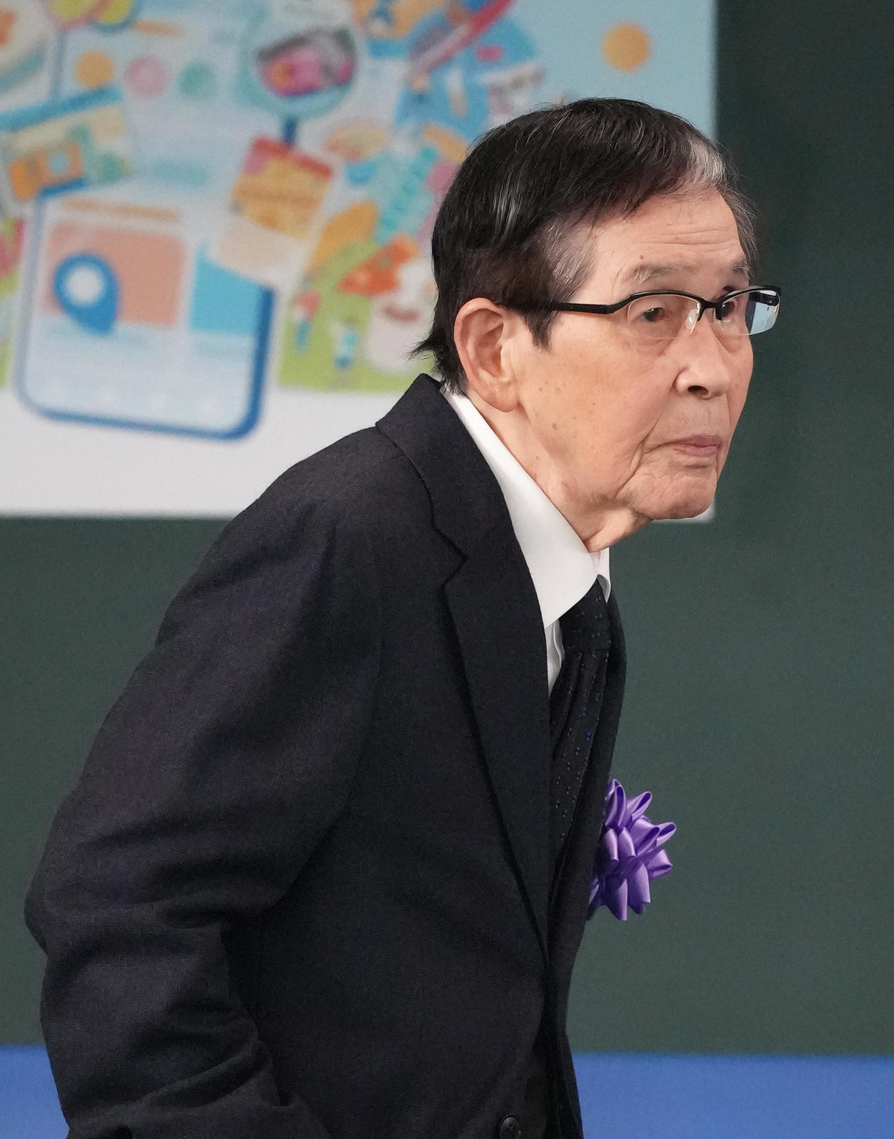 参列した萩本欽一（撮影・足立雅史）