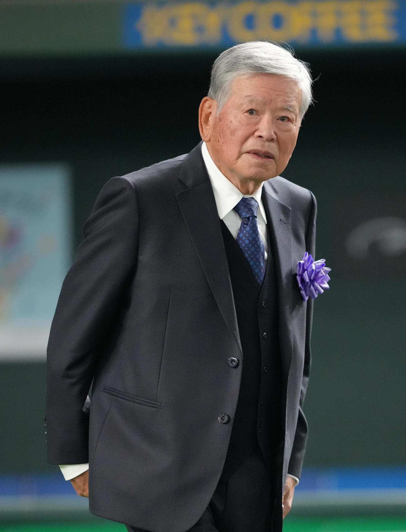 参列した川淵三郎氏（撮影・足立雅史）
