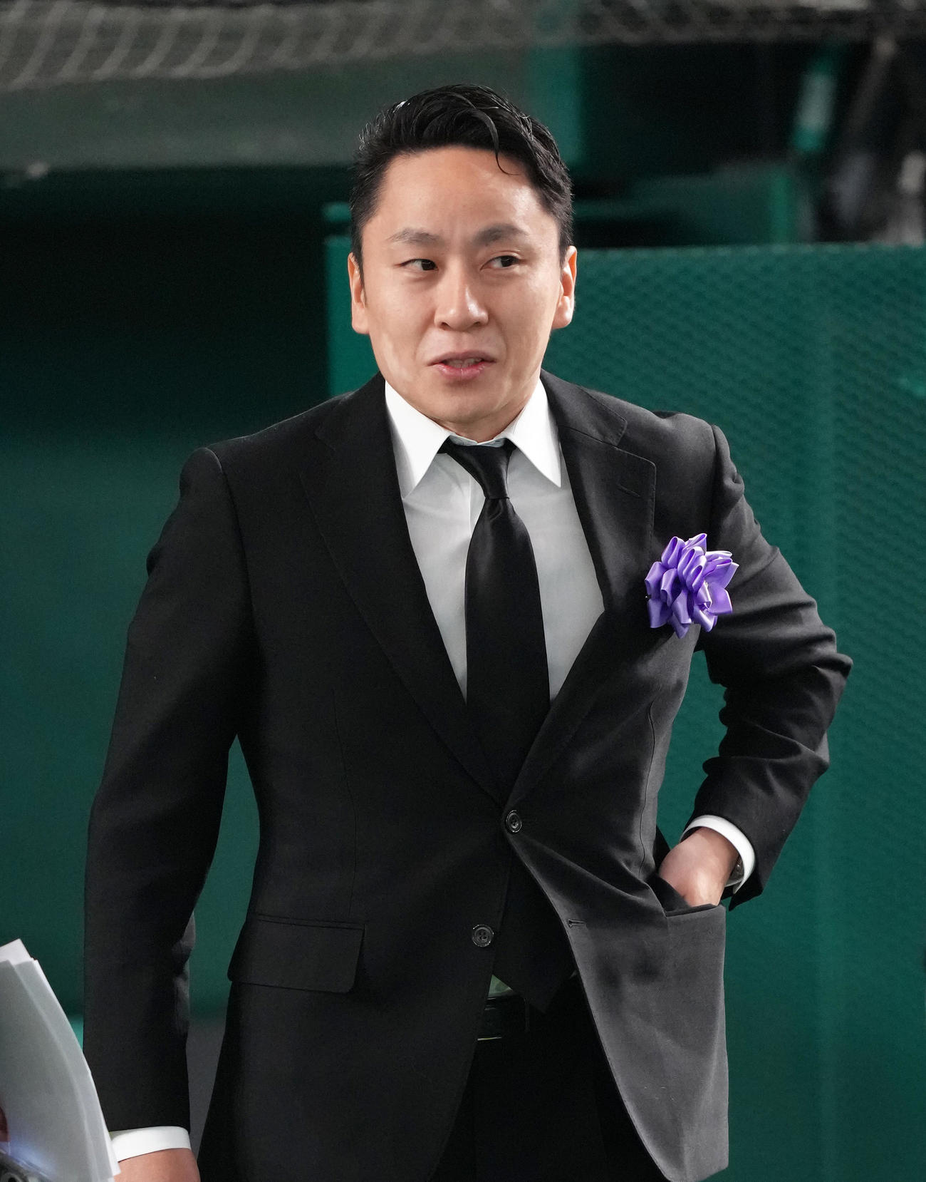 参列した元フェンシング日本代表の太田氏（撮影・足立雅史）