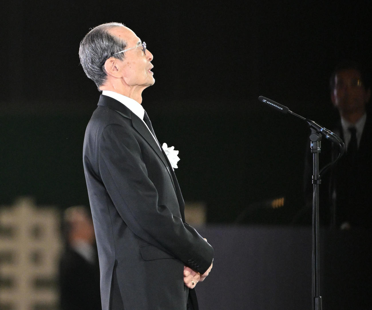お別れの言葉を述べる王貞治さん（代表撮影）