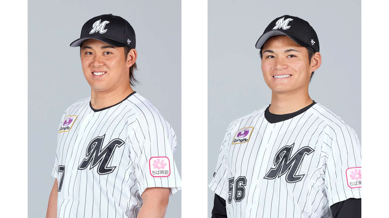 JRA中山競馬場イベントに出演する鈴木（左）と中森（球団提供）