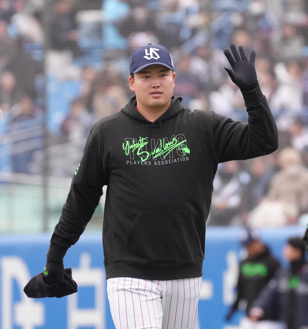 ヤクルトファン感謝DAY2025に臨む村上（撮影・足立雅史）