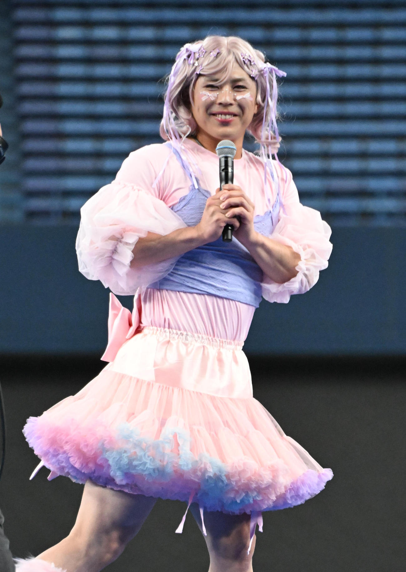 オリコレ2025でしなこに仮装する若月（撮影・石井愛子）