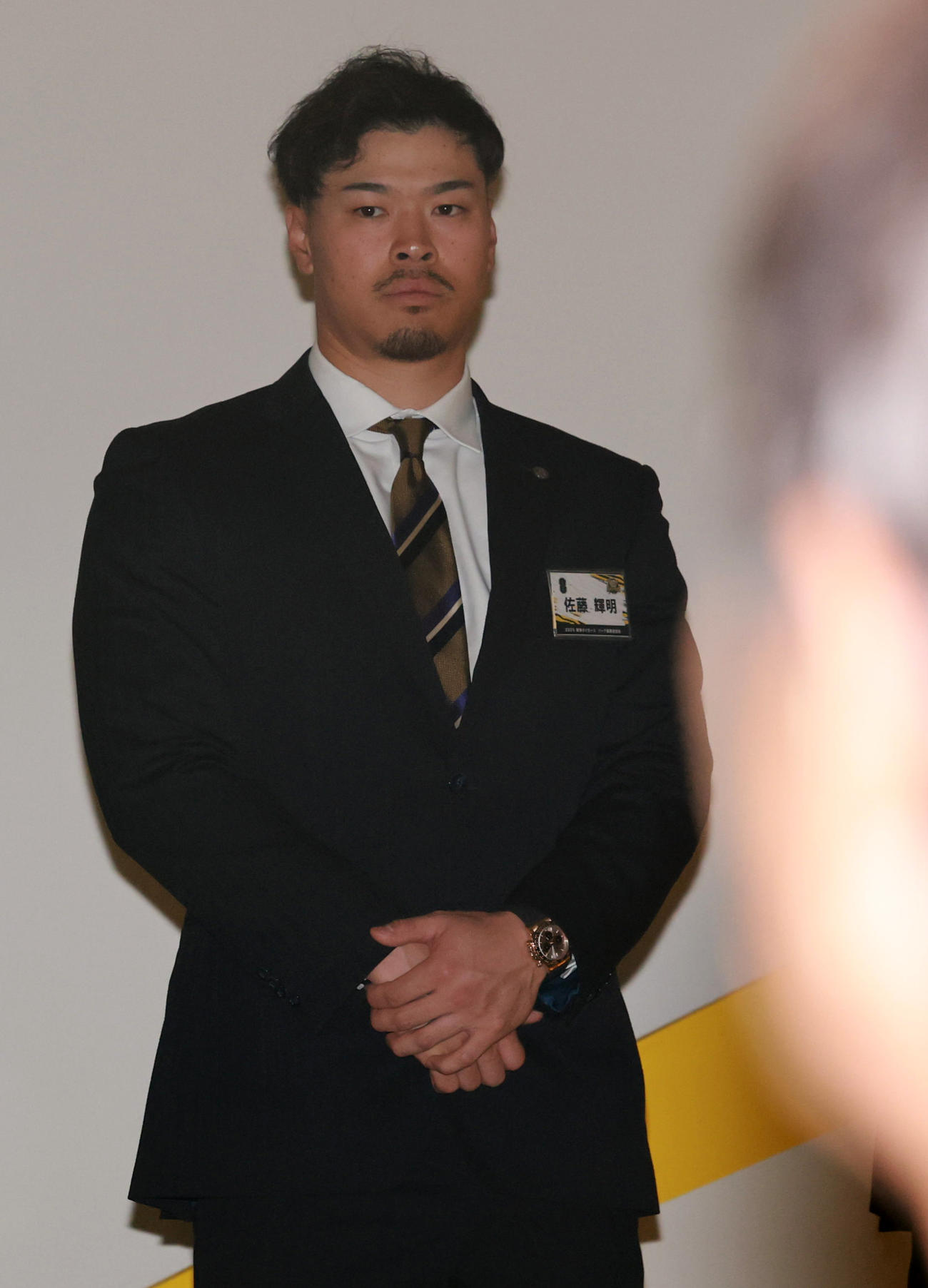 「2025阪神タイガース　リーグ優勝祝賀会」に参加した佐藤輝（撮影・上田博志）