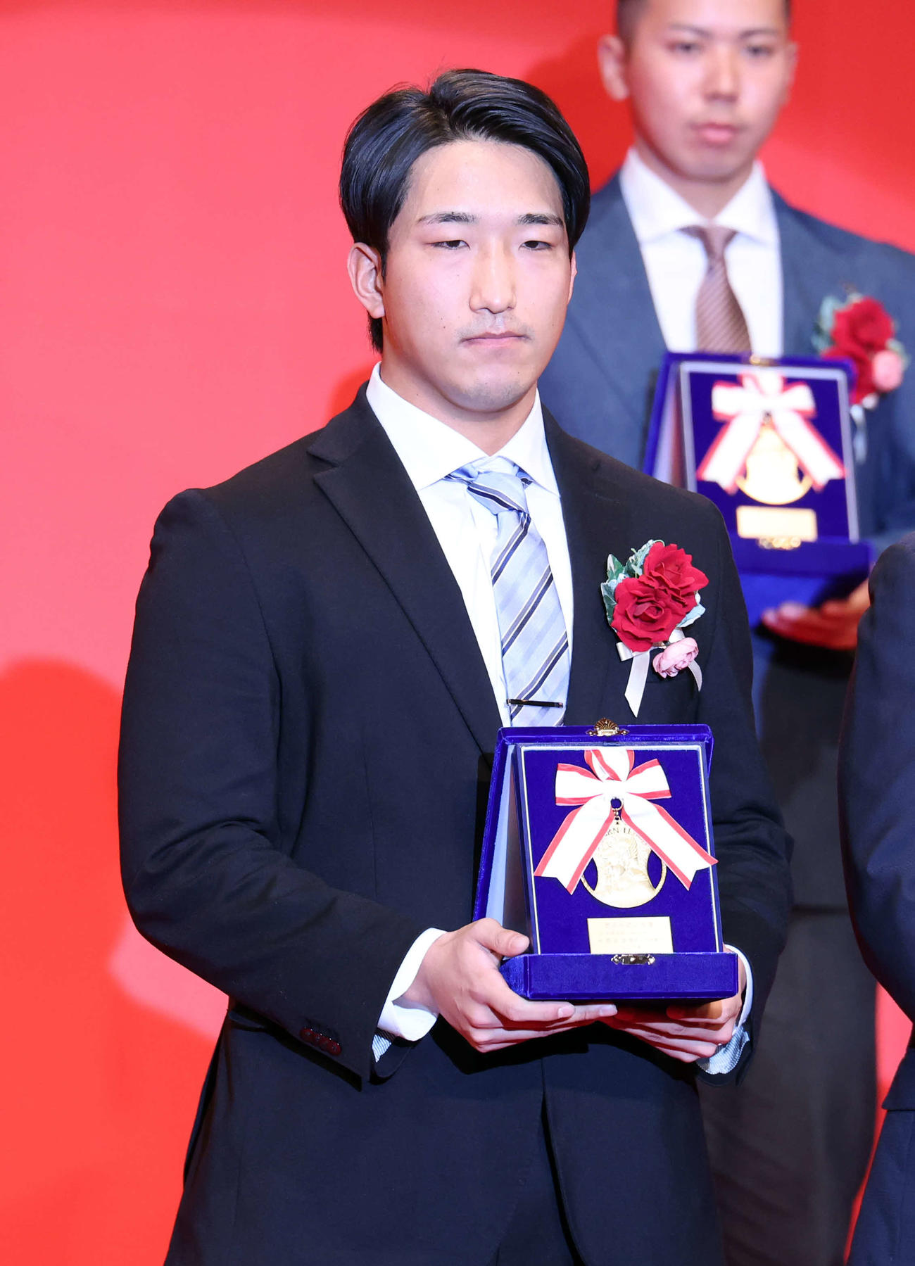 NPB AWARDS 2025　イースタン・リーグ首位打者賞を受賞した日本ハム有薗（撮影・浅見桂子）