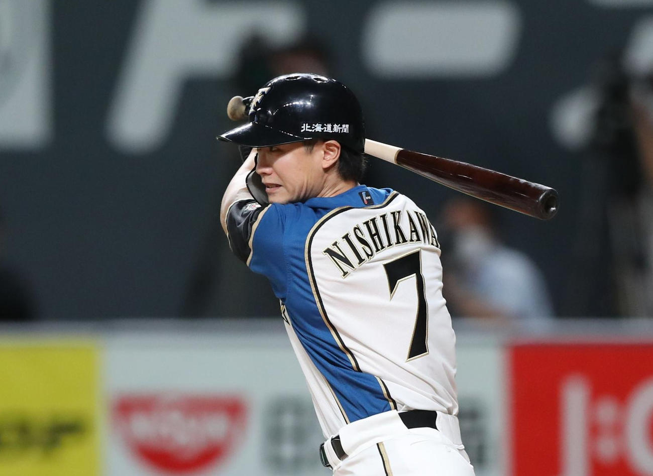 日本ハム時代の西川遥輝（21年10月撮影）