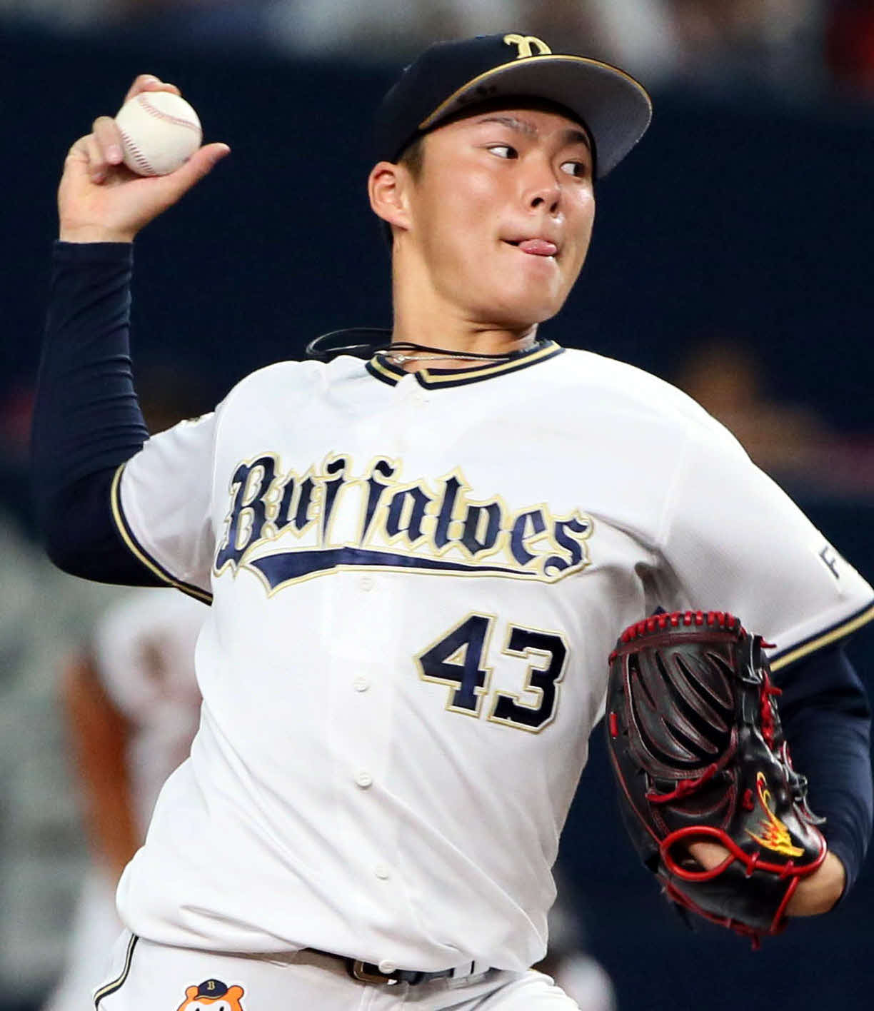 背番号「43」時代の山本由伸（2019年撮影）