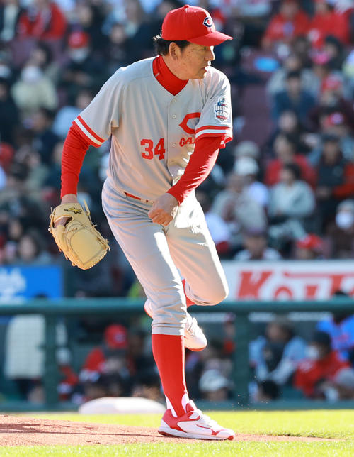 広島のレジェンドゲームに出場した川口氏（撮影・野上伸悟）