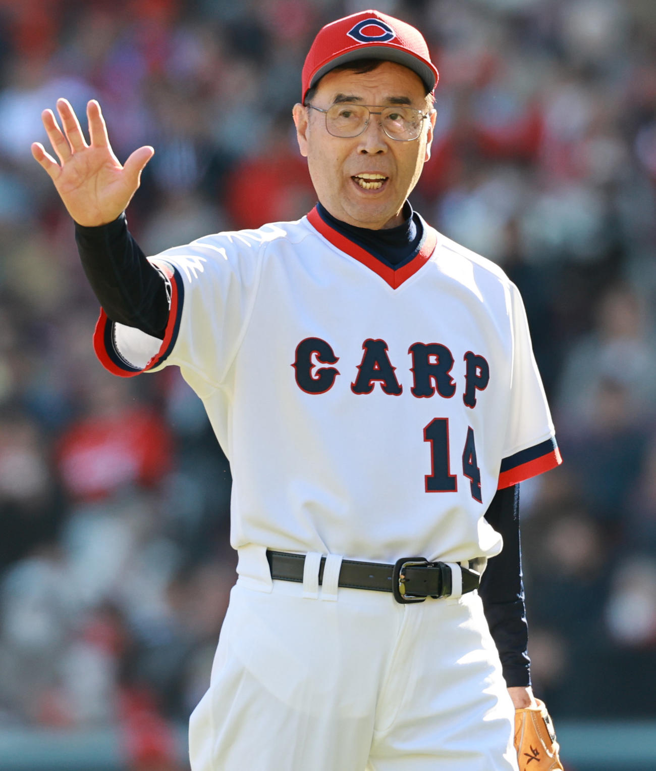 広島のレジェンドゲームに出場した外木場氏（撮影・野上伸悟）