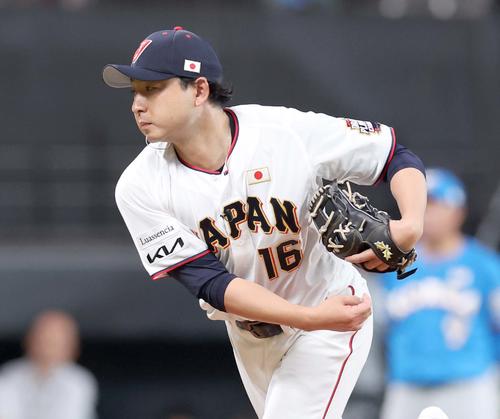 日本対韓国　5回に登板の今村（撮影・黒川智章）