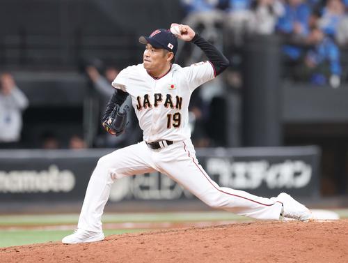 日本対韓国　6回途中登板の森福（撮影・黒川智章）