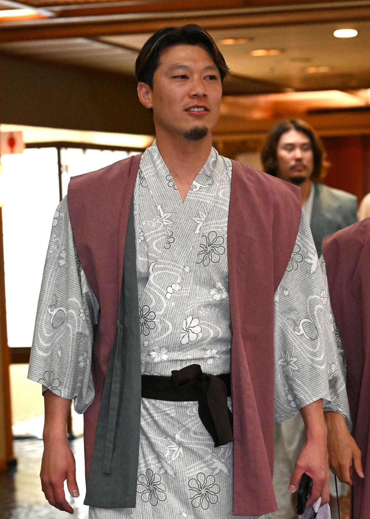 選手会納会に参加する岩崎（撮影・石井愛子）