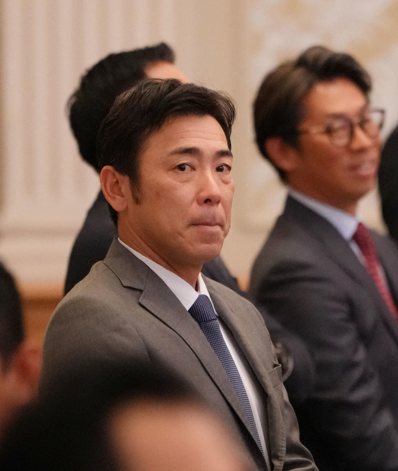 岩瀬仁紀氏野球殿堂入り会場に訪れた荒木雅博氏（撮影・森本幸一）
