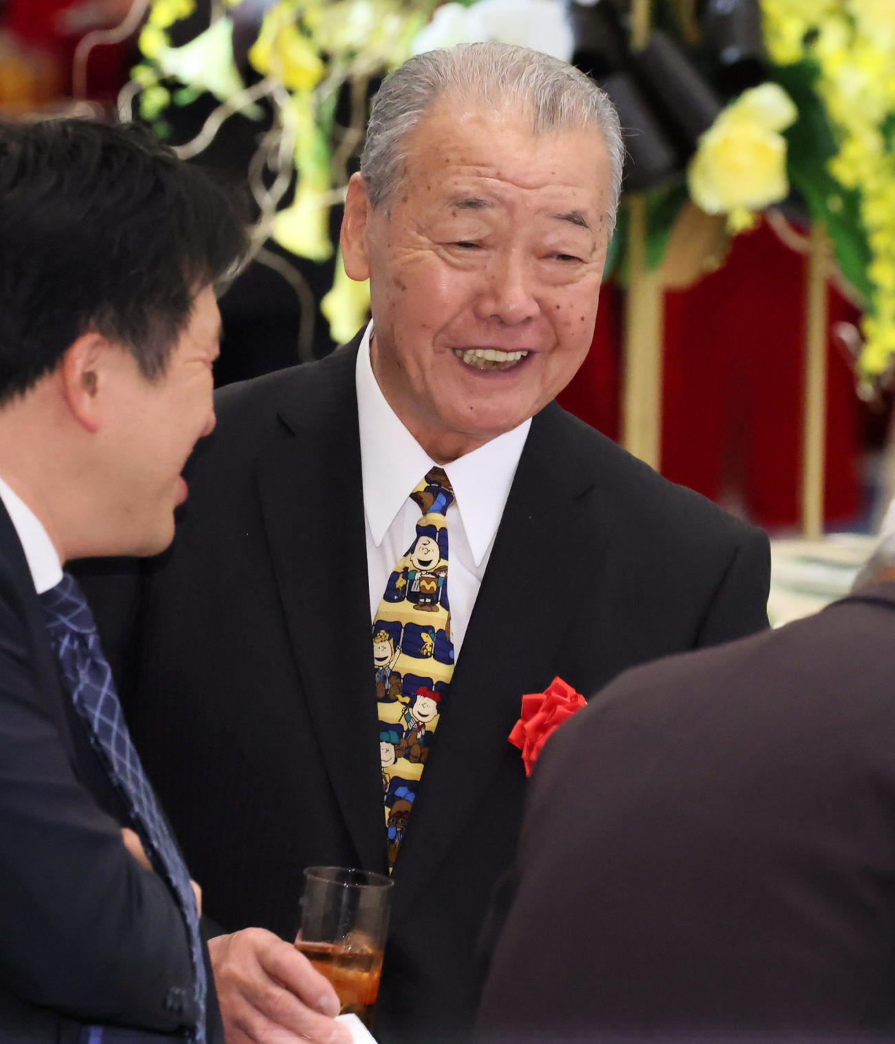 「掛布雅之氏野球殿堂入りを祝う会」に出席した福本豊氏（撮影・加藤哉）