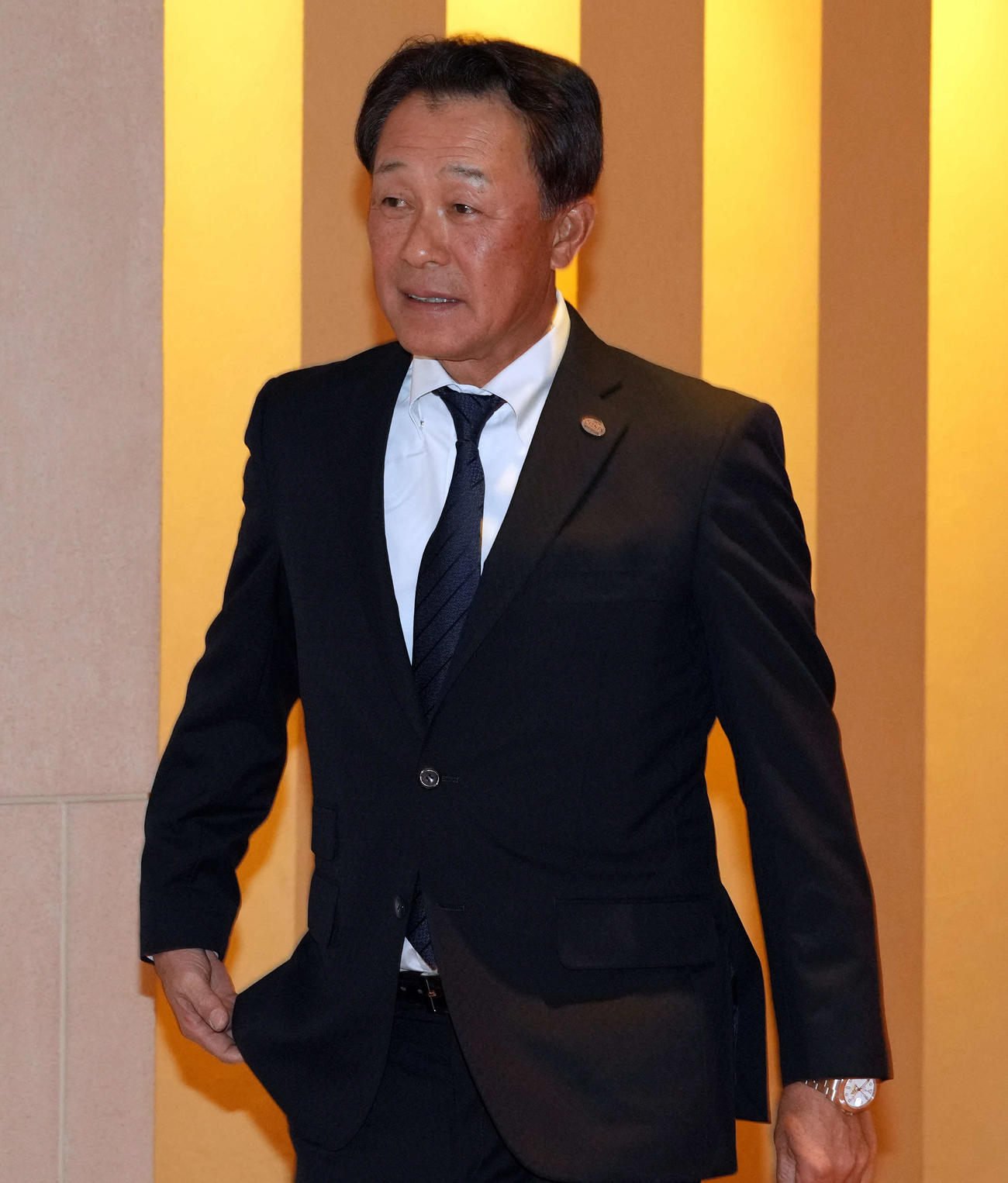 巨人軍OB会総会に出席した巨人川相昌弘ディフェンスチーフコーチ（撮影・たえ見朱実）