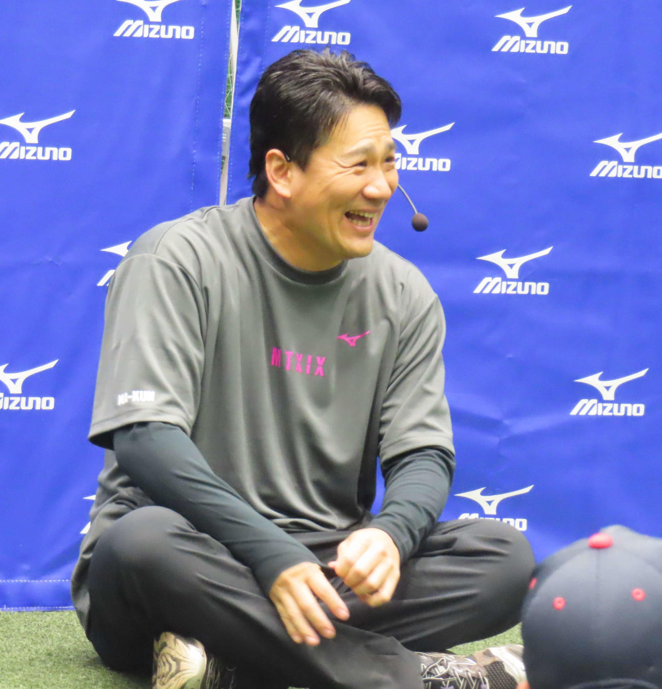 「マー君ラボ　2025 supported by MIZUNO」を開催し、笑顔を見せる巨人田中将（撮影・水谷京裕）