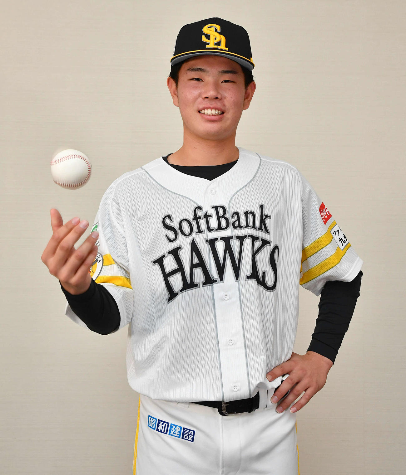 ソフトバンク育成ドラフト6位の長崎（撮影・岩下翔太）