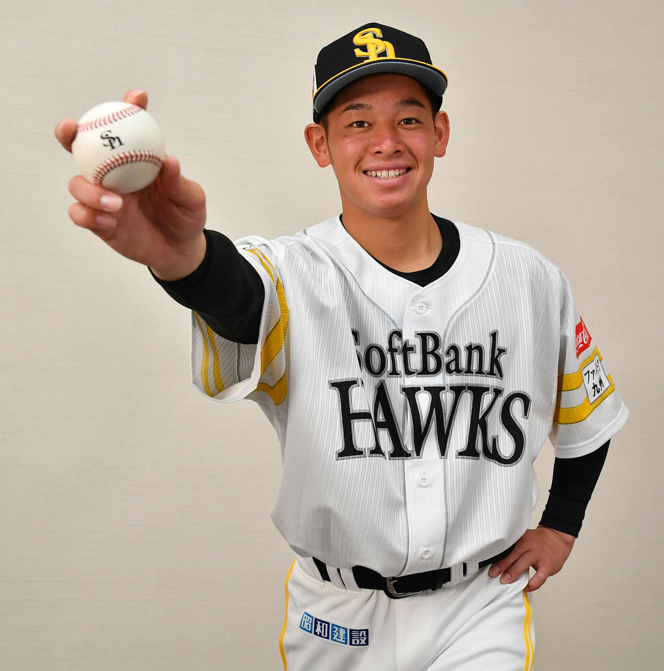 ソフトバンクドラフト3位の鈴木豪（撮影・岩下翔太）