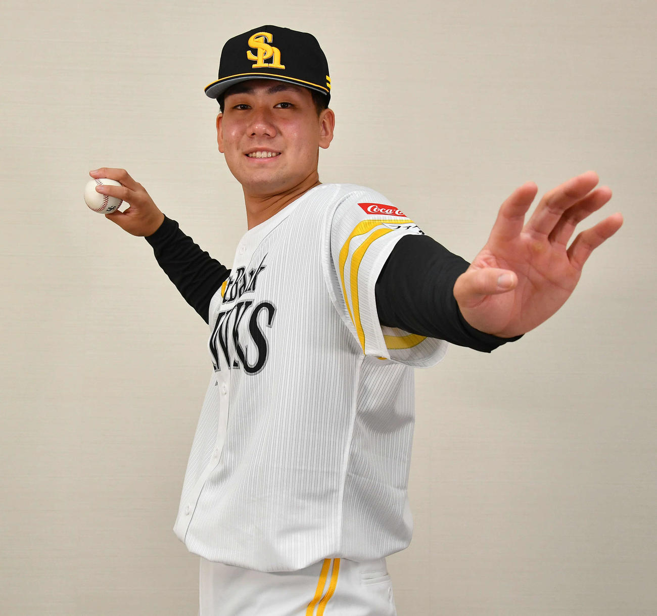 ソフトバンク育成ドラフト1位の池田（撮影・岩下翔太）