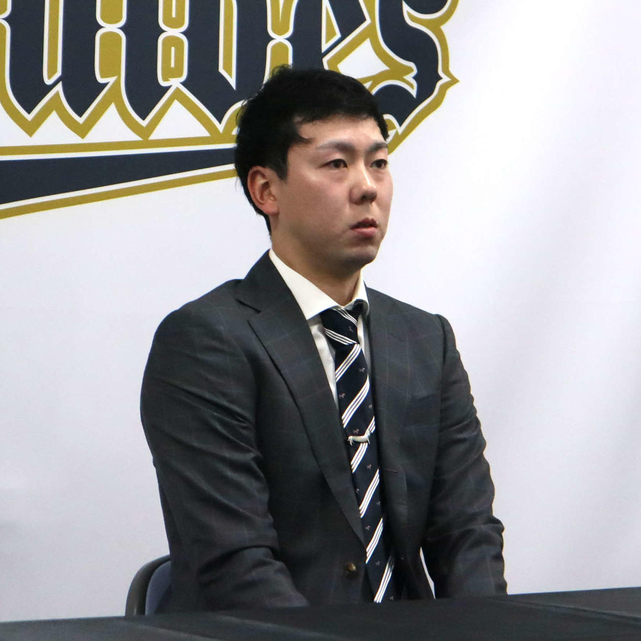 契約更改を終えたオリックス本田仁（撮影・村松万里子）