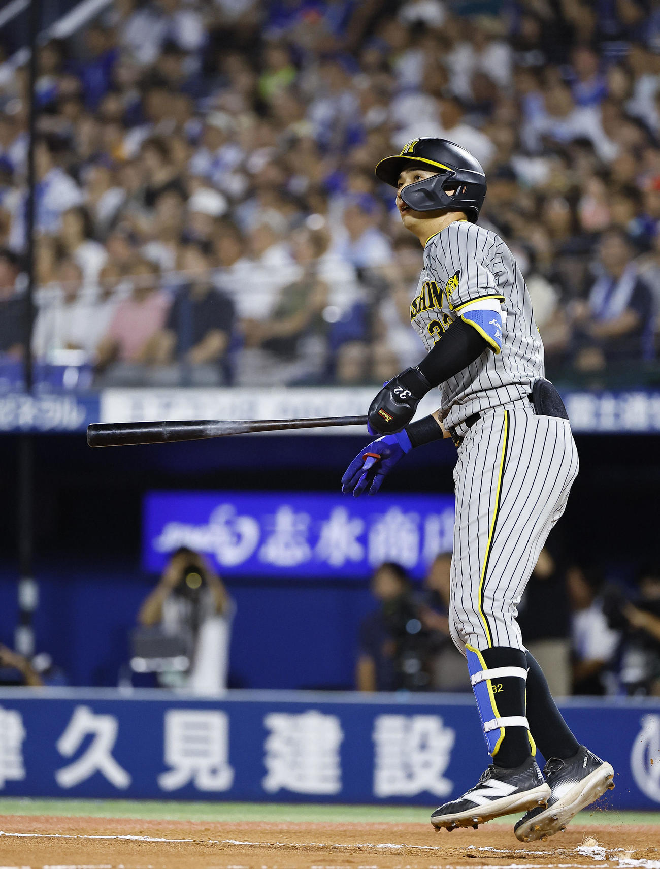2024年8月28日、DeNA戦でプロ初本塁打を放つ井上広大
