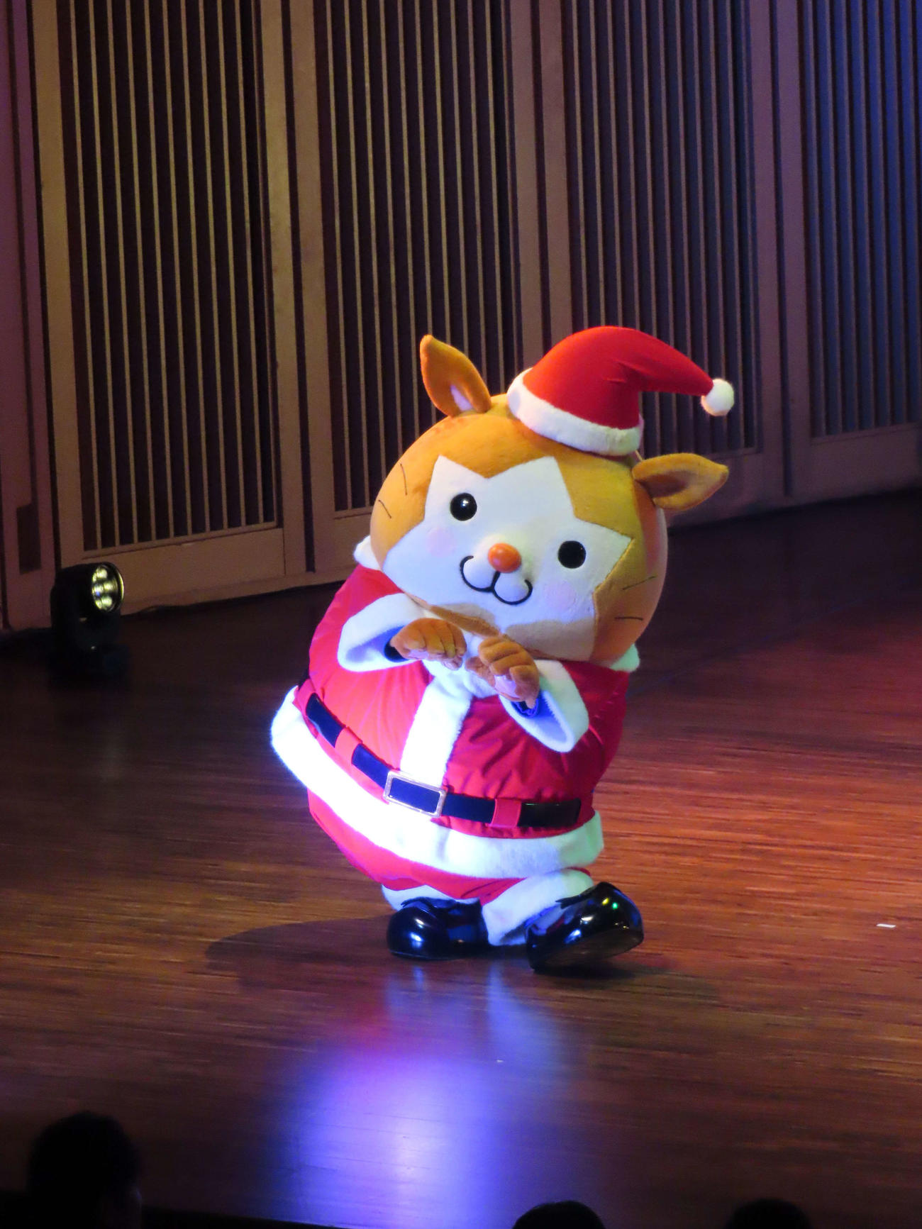 トークショーにクリスマス仕様で登場したDB．スターマン（撮影・山本佳央）