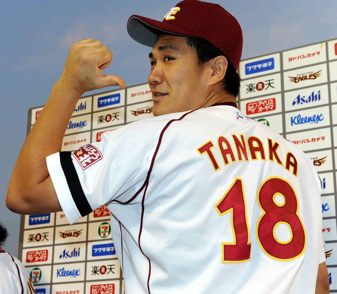楽天時代背番号18だった田中将大（2011年撮影）