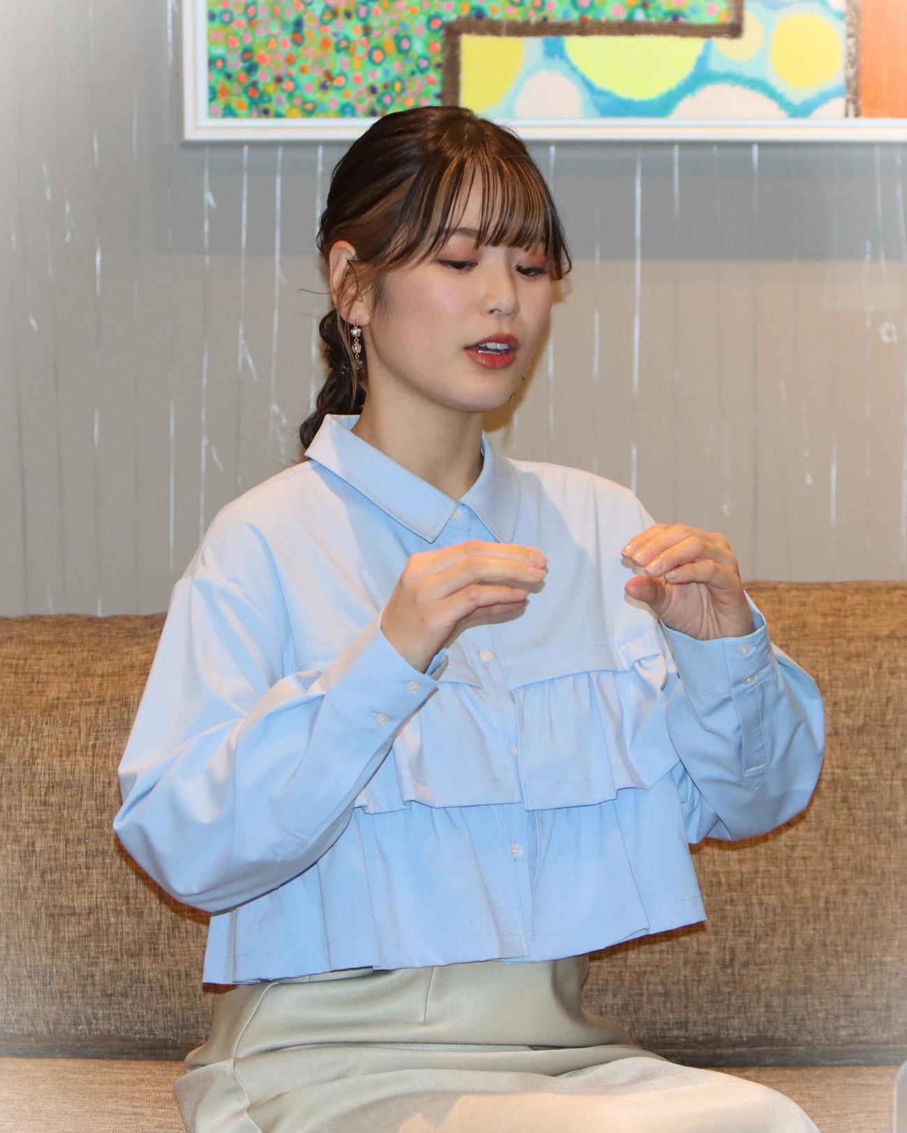 初の単独イベントを心待ちにする滝谷美夢（撮影・奥村晶治）
