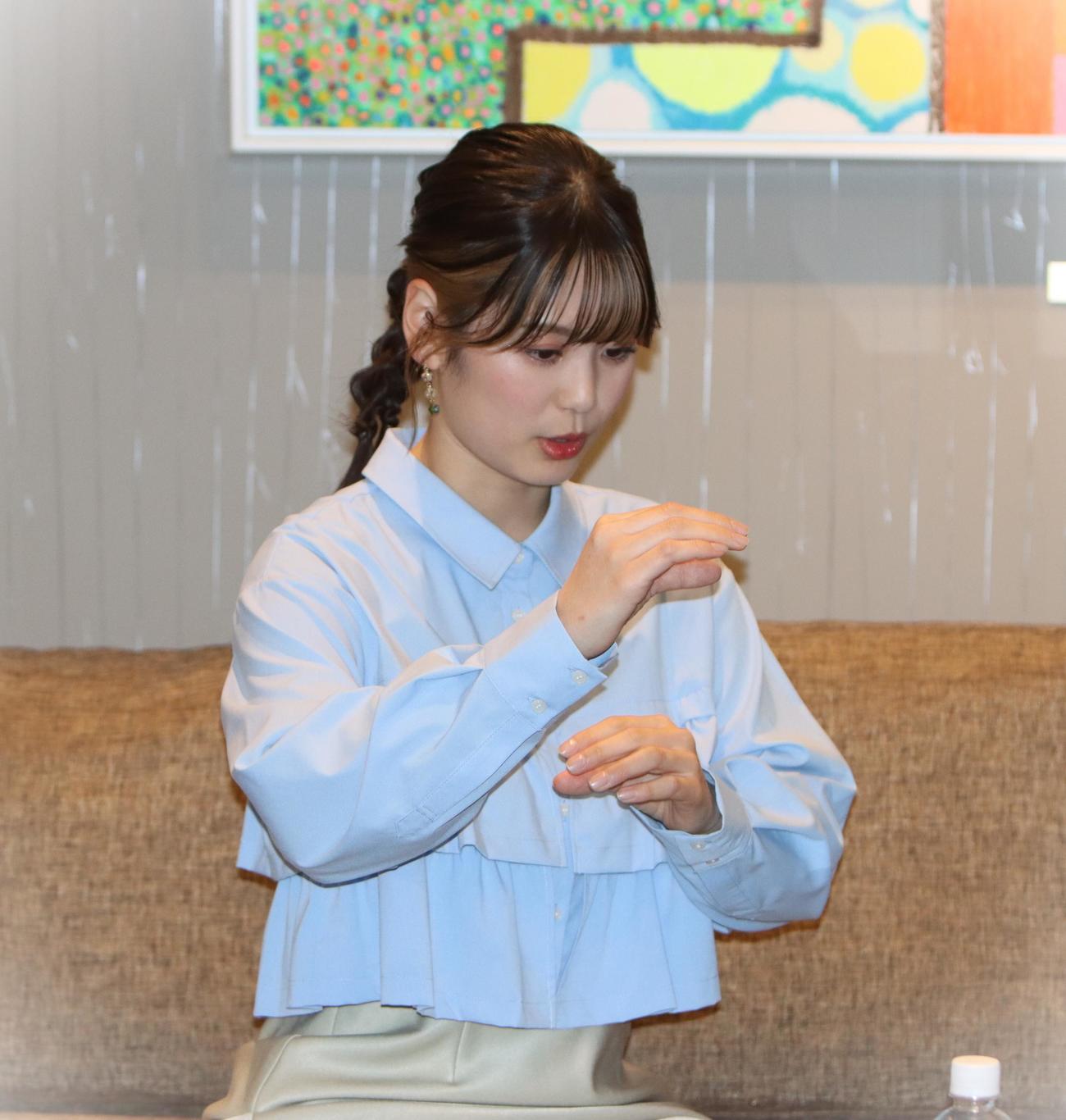 初の単独イベントを心待ちにする滝谷美夢（撮影・奥村晶治）