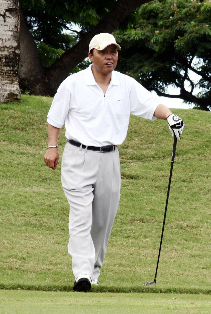 2005年阪神ハワイV旅行　マウイに到着後早速ゴルフで体を動かした岡田彰布監督