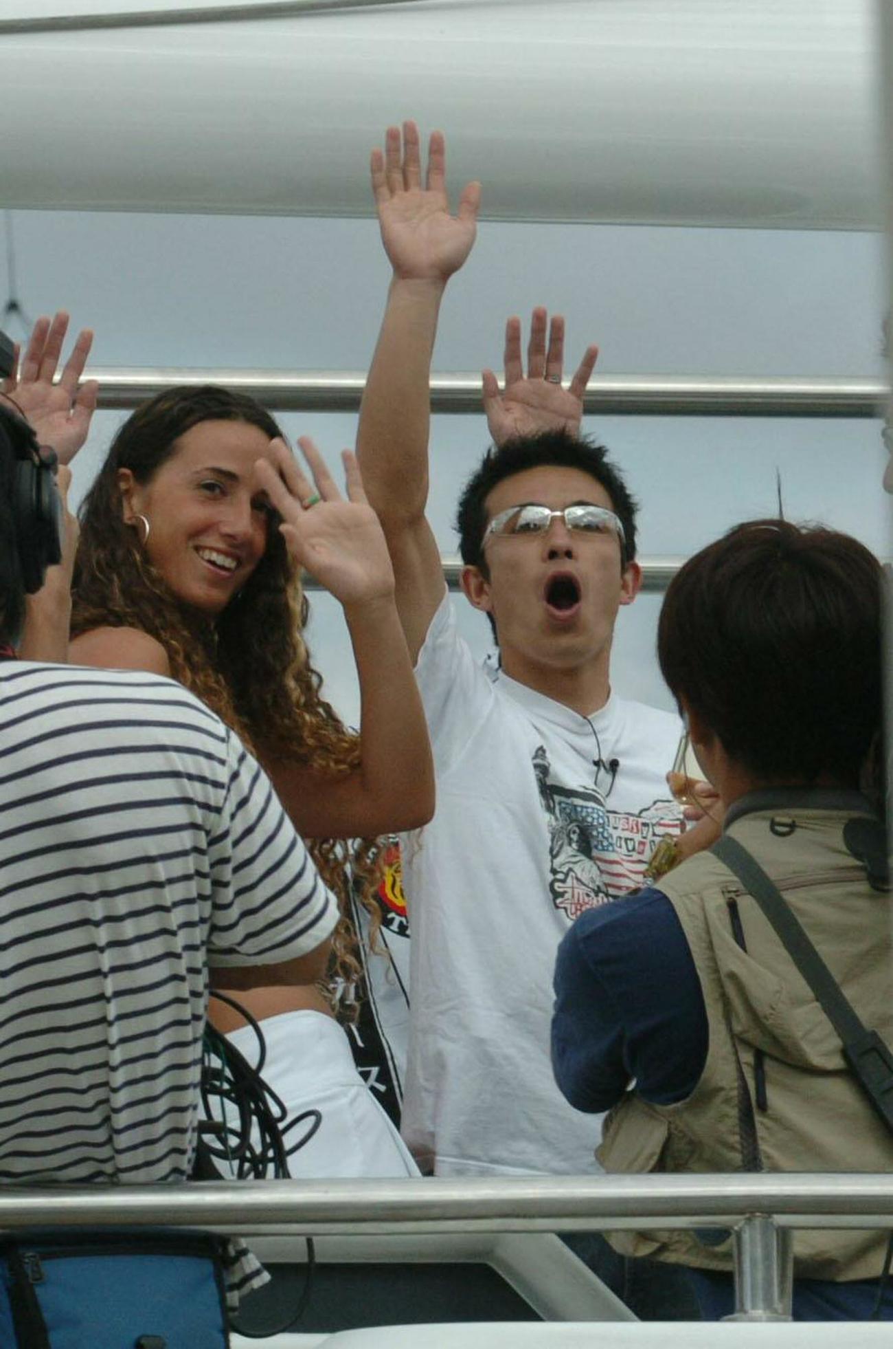 2003年阪神豪州V旅行　クルージングに出発する赤星憲広　