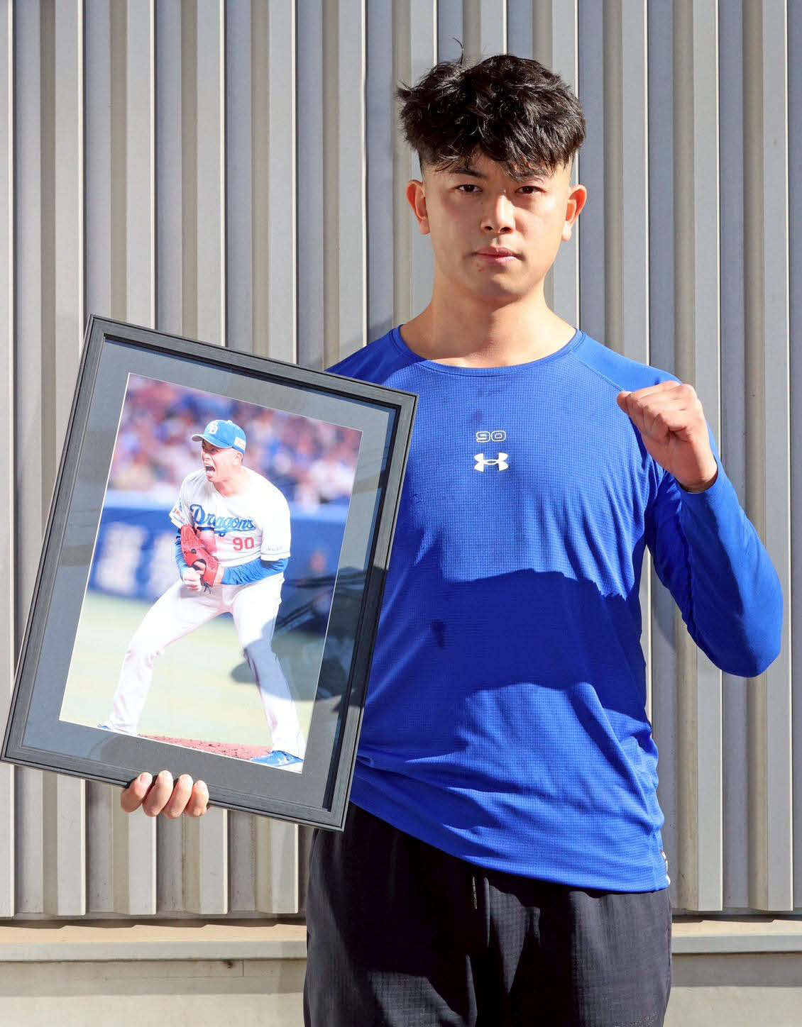 中部運動記者クラブプロ野球分科会の今年の最優秀賞に選ばれた中日松山