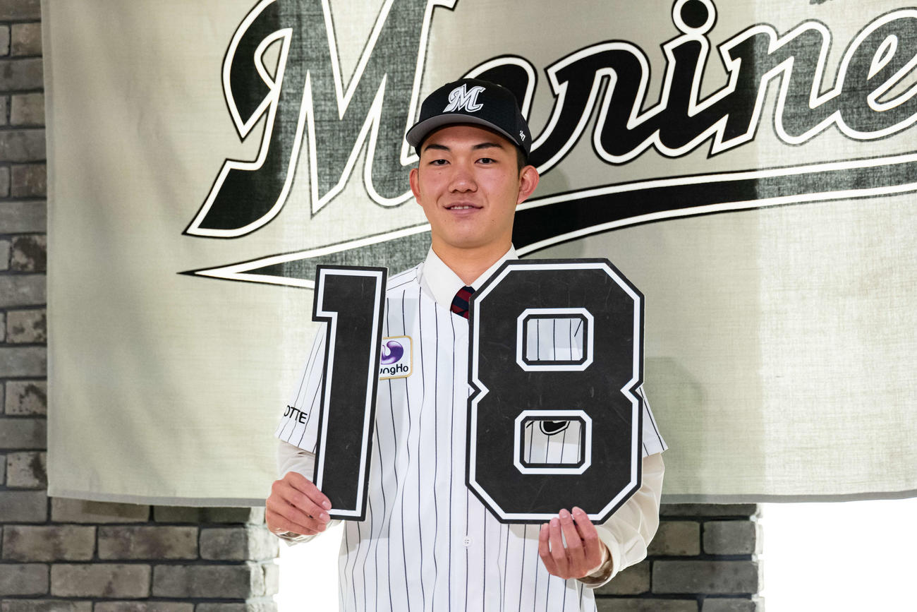 ロッテドラフト1位の石垣（2025年11月撮影）
