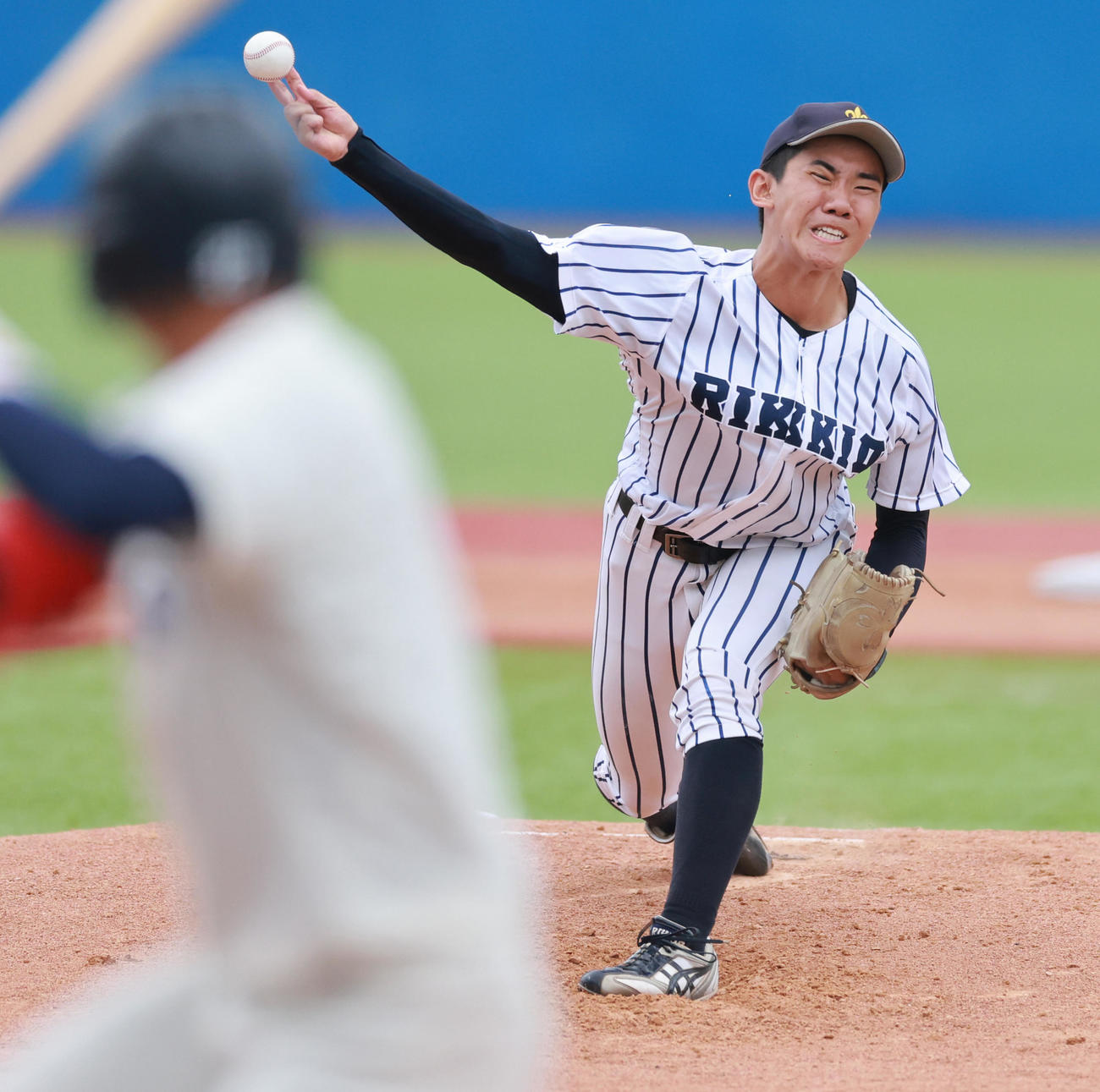 立大先発の大越（2024年9月撮影）