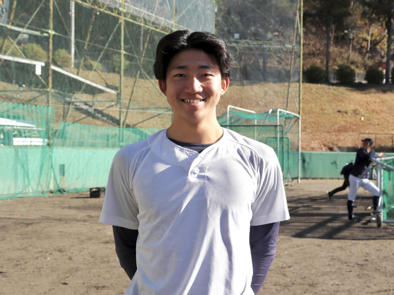 今秋、神宮準優勝で幕を閉じた立命大の正捕手・西野啓也捕手（2025年12月撮影）