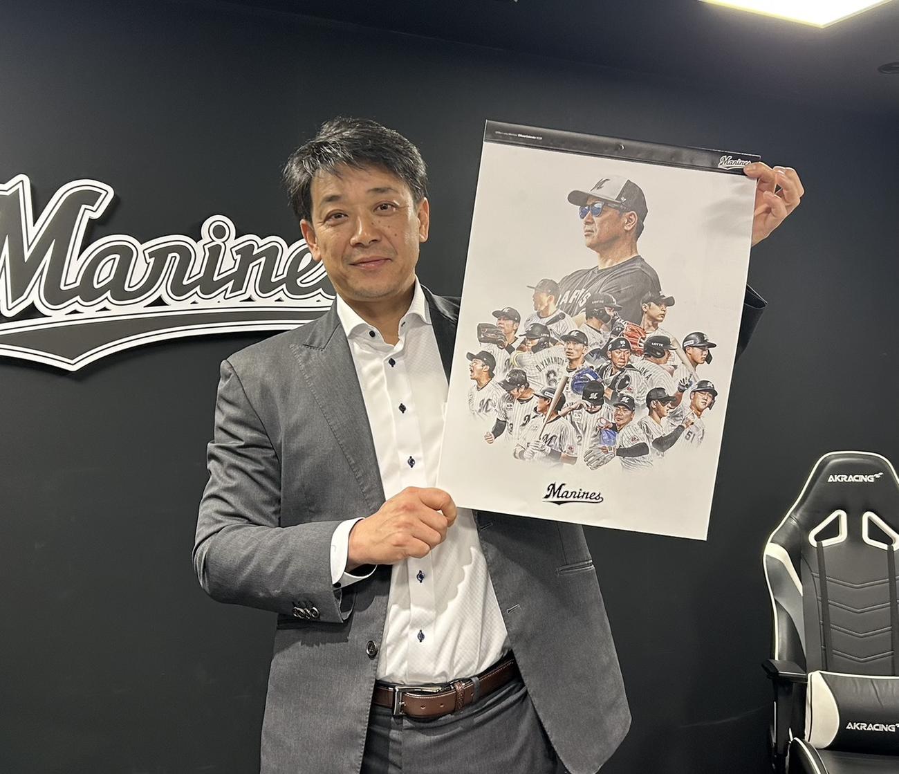 取材対応をおこなったサブロー監督（撮影・星夏穂）