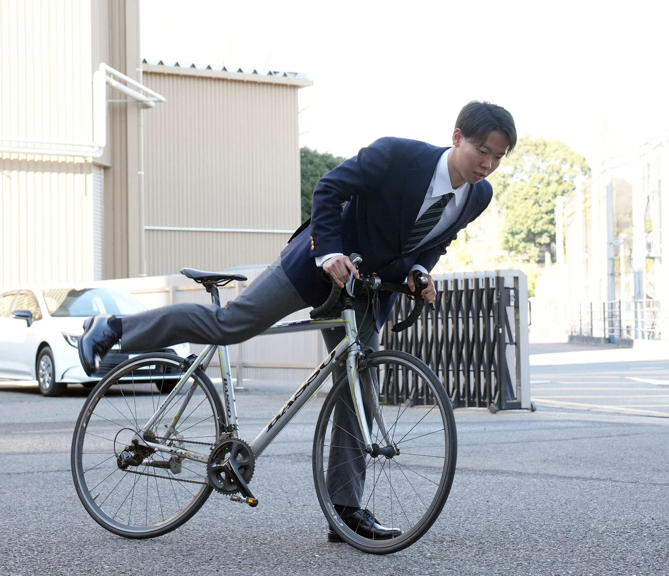 入寮に際し、大切にしていた自転車を持ち込んだ日本ハムドラフト1位の大川（撮影・たえ見朱実）